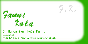 fanni kola business card